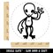 Waving Gray Alien Extraterrestrial Scifi Science Fiction Rubber Stamp